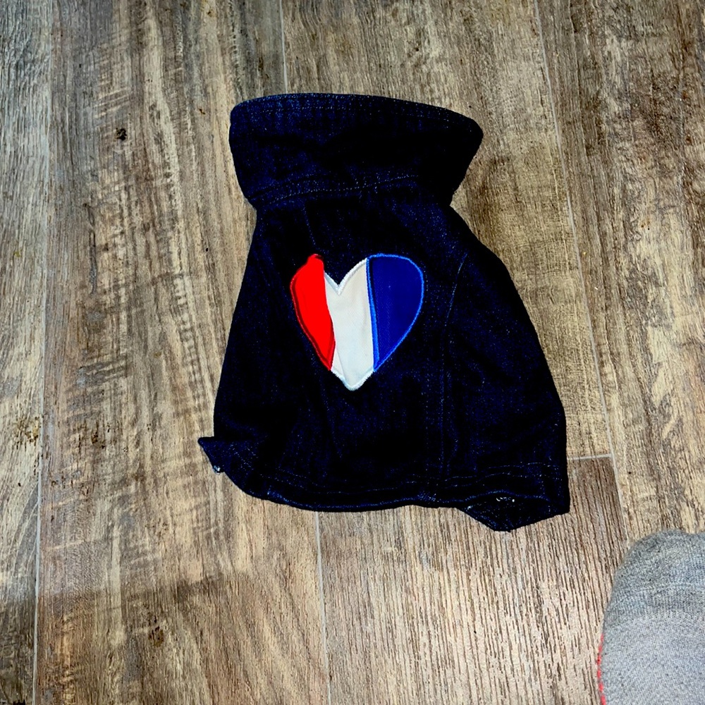 LAST CHANCE!! DICKENS CLOSET by PETCO INDIGO LOVE DENIM JACKET Size XS